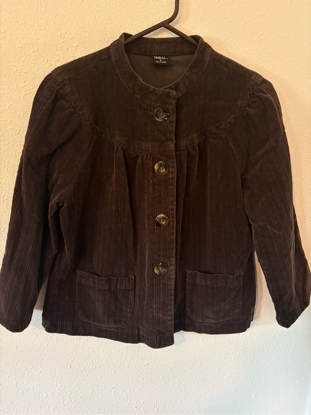 Tribal Women’s Brown Corduroy Button Up Jacket